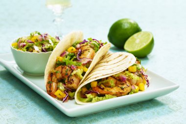 Shrimp Tacos with Mango Lime Salsa