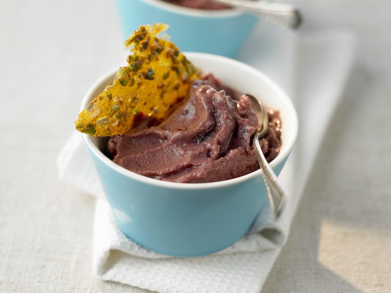 Acai yoghurt sorbet