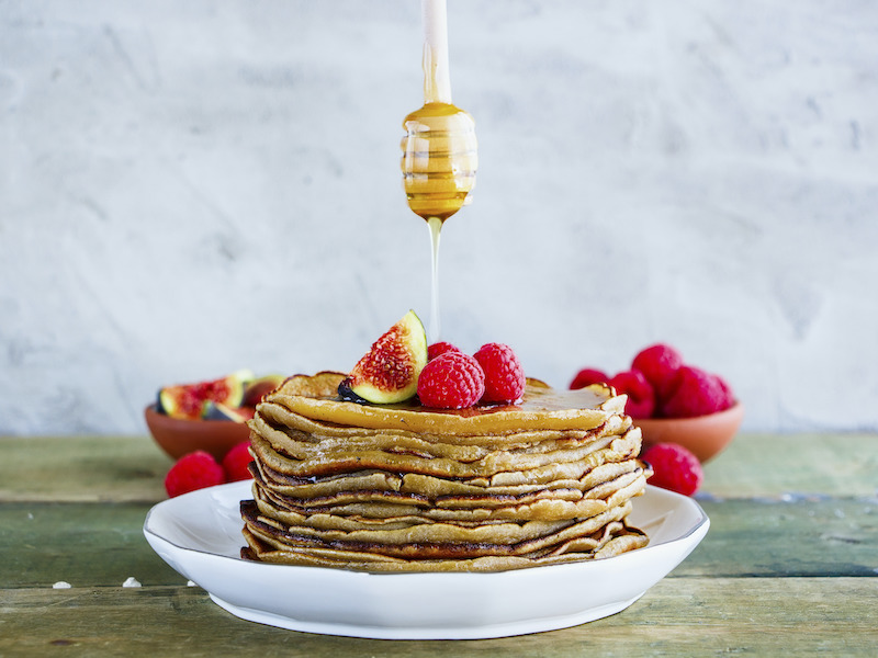 homemade pancake tower