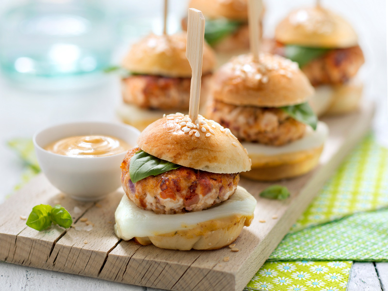 mini-burgers-with-chicken-sun-dried-tomatoes-mozzarella
