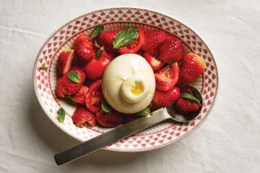 Tomato and strawberry salad.CROPPED